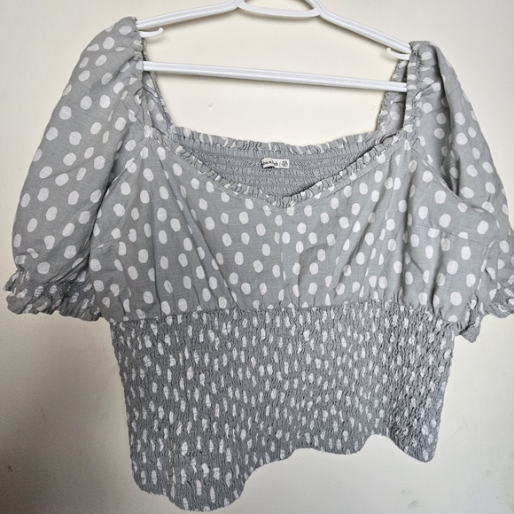 Abercrombie & Fitch Dot Smocked Top, XXL - Picture 5 of 9
